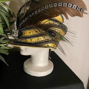 Donna Vinci Couture (H1420) Yellow Embellished Hat